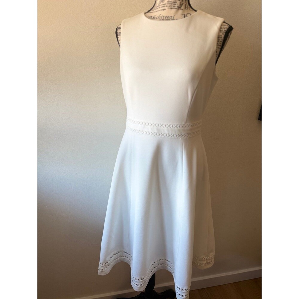 Calvin Klein Sleeveless A-Line Dress White Size 4